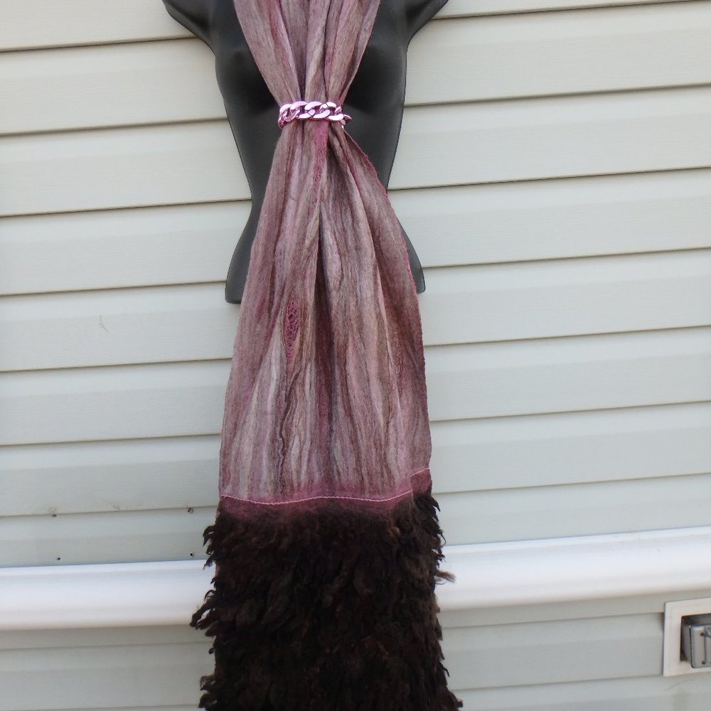 Hand felted custom shawl- scarf